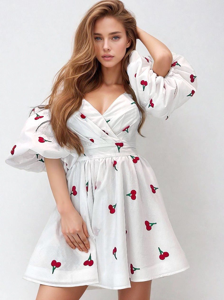 Tamia in cherry jam dress