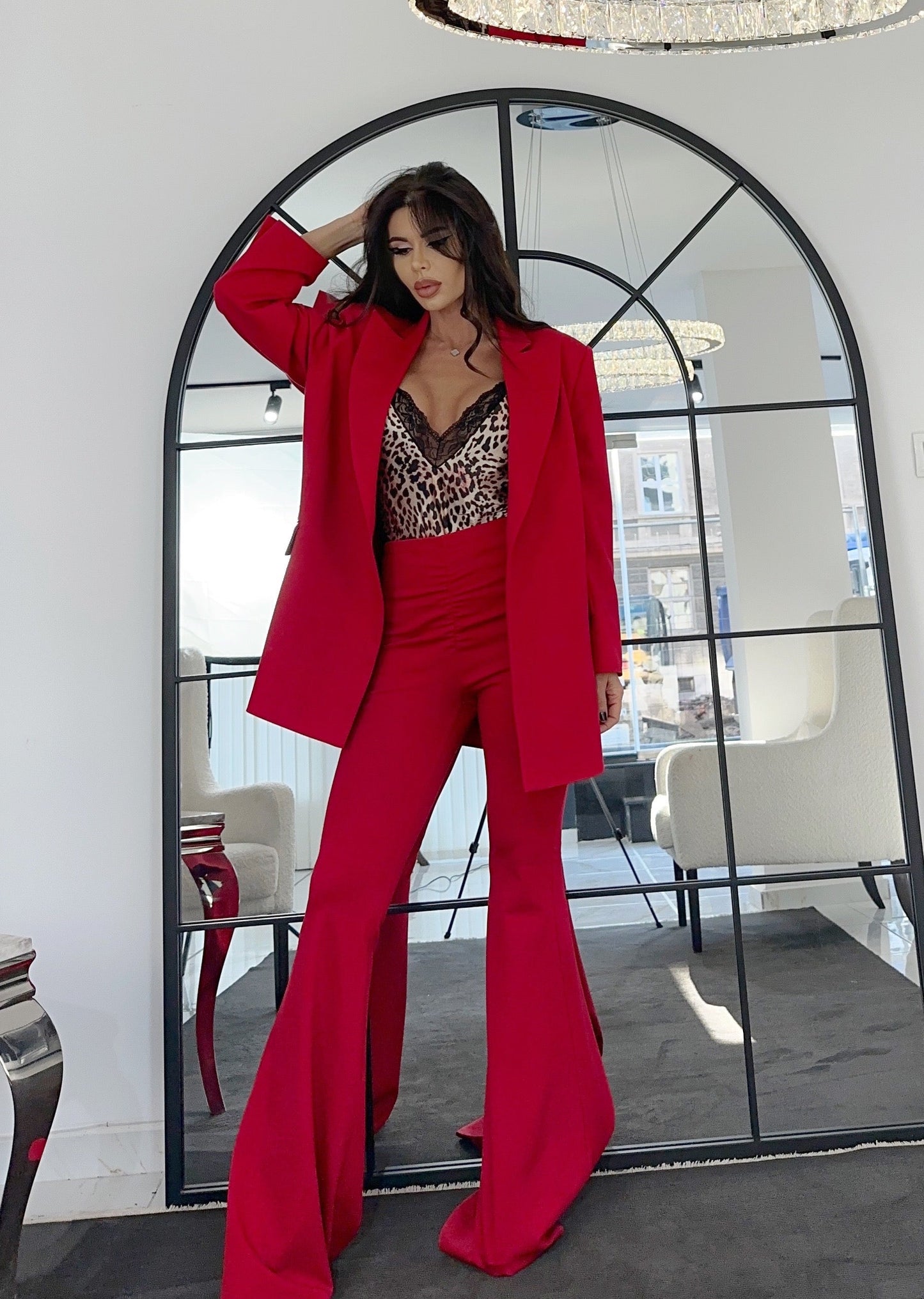 Amber in Ruby Red Oversize blazer